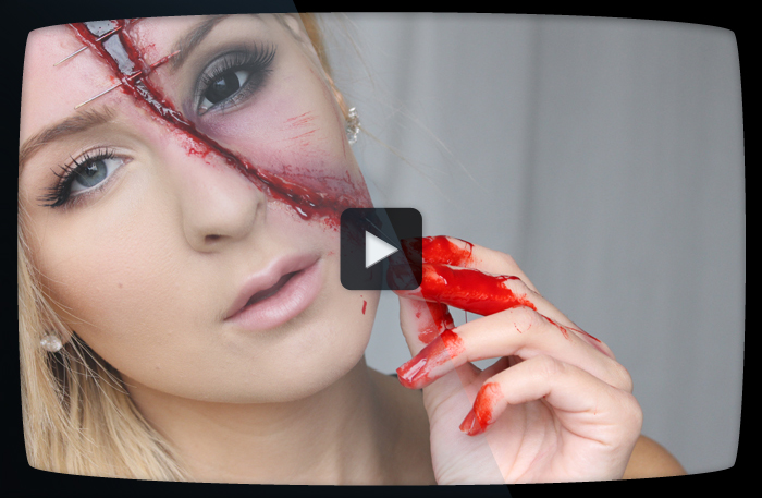 Halloween-smink: Läskig ansiktssminkning