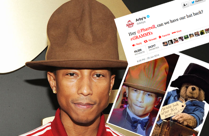 Pharrell’s hatt är största snackisen från nattens Grammy Awards
