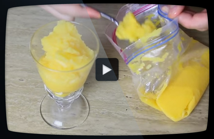 Fixa egen sorbet på 10 minuter – allt du behöver är juice, salt, is och en plastpåse