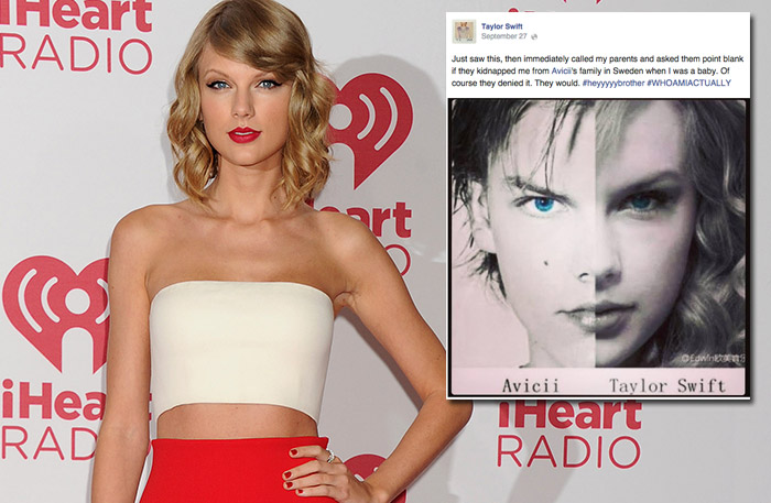 Taylor Swift facebookar om sin svenska dubbelgångare