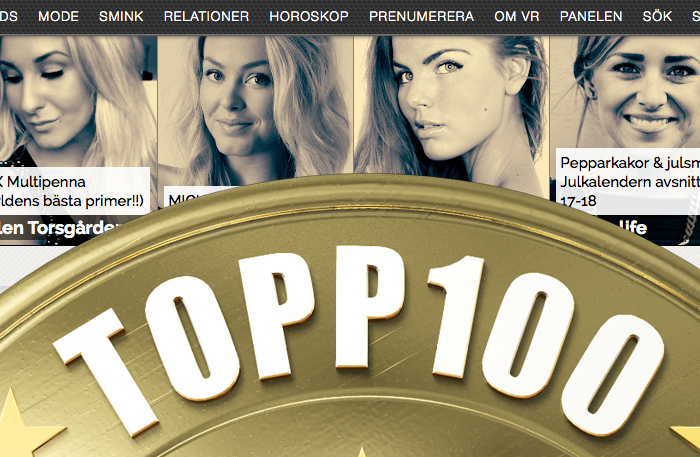 Veckorevyn.com är nominerad till årets tidskriftssajt och rankas som en av Sveriges 100 bästa sajter!