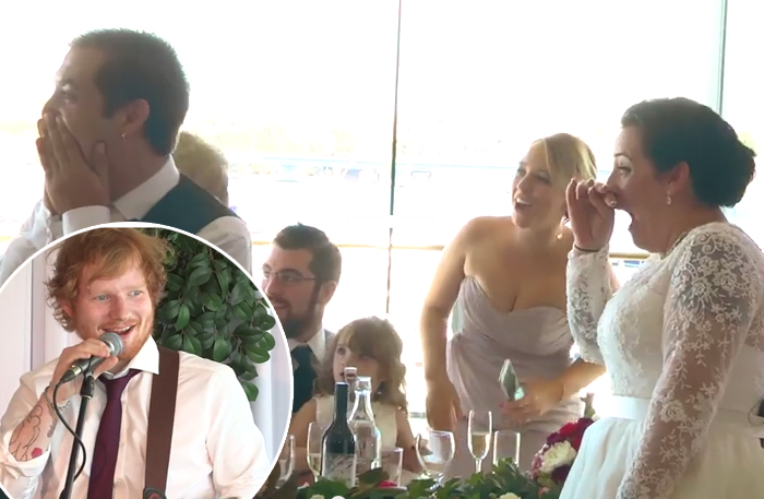 Bästa bröllopsgåvan – här överraskar Ed Sheeran brudparet