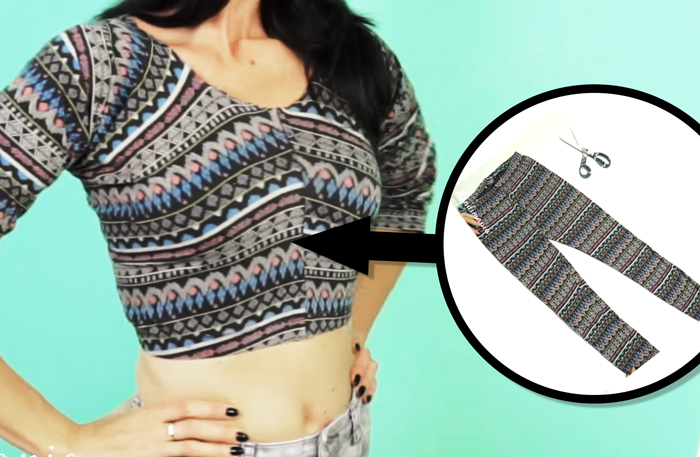 Så här lätt förvandlar du leggings till en magtröja – med ett enda saxklipp