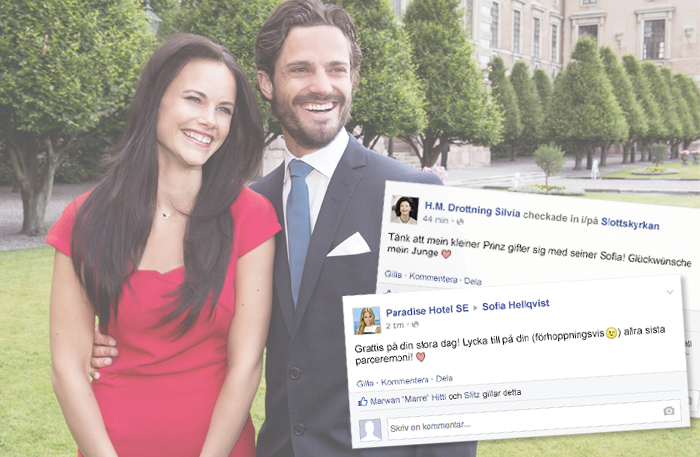 Om Sofia och Carl Philips bröllop haft Facebook