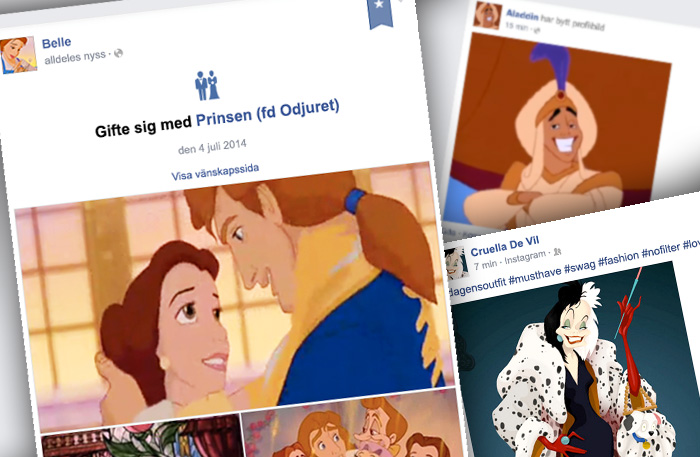 Så skulle det se ut om du var vän med Disney-karaktärerna på Facebook