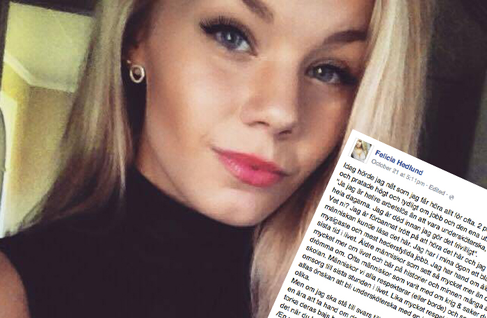 Undersköterskan Felicias grymma inlägg – ”Vårt jobb är mer än att bara torka bajs”