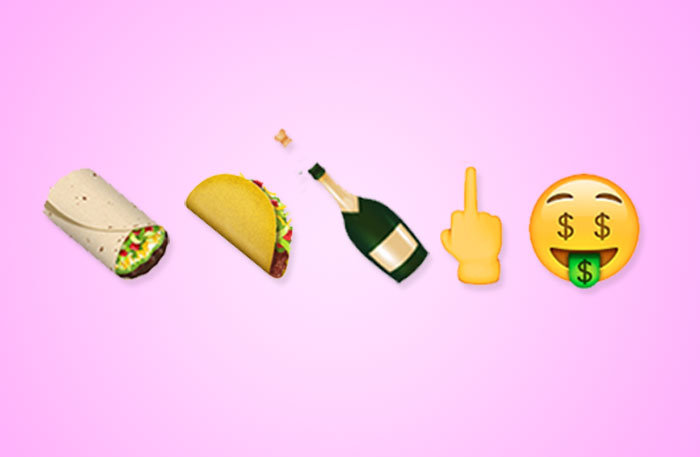 ”Fuck you, jag äter tacos och dricker skumpa #swag” – nu är nya emojisarna här!