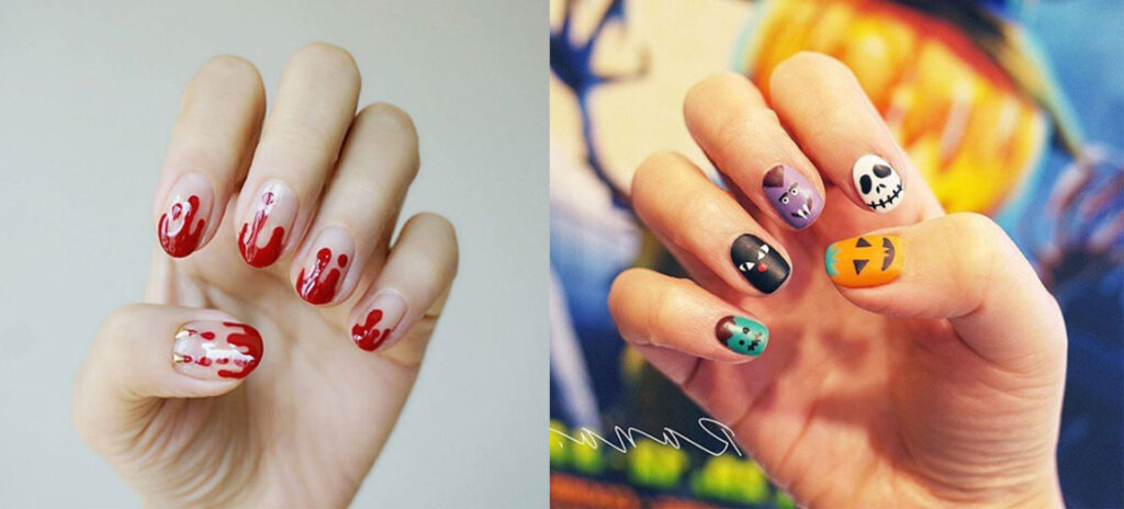 halloween naglar inspo