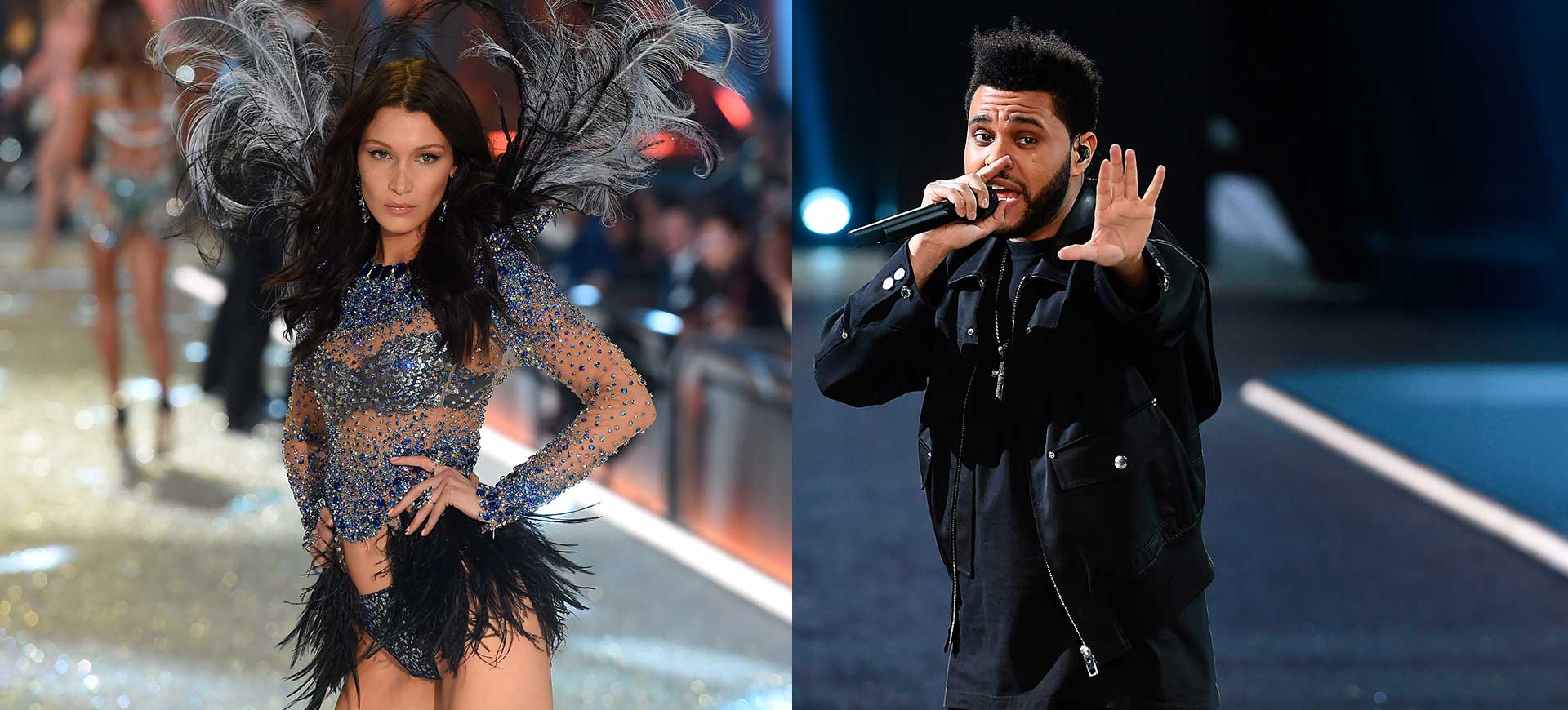 Se när det nyligen splittrade paret Bella Hadid och The Weeknd möts mitt på Victoria’s Secret-catwalken