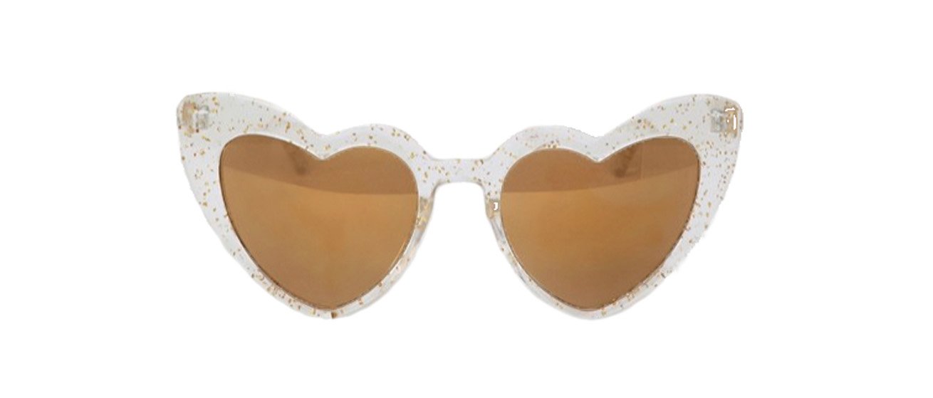 vita hjärtformade solglasögon med glitter 2018