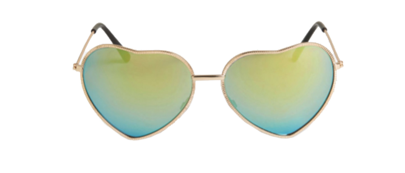 gröna hjärtformade solglasögon