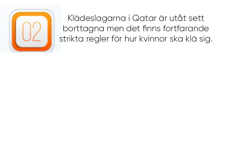 Strikta klädregler för kvinnor i Qatar 