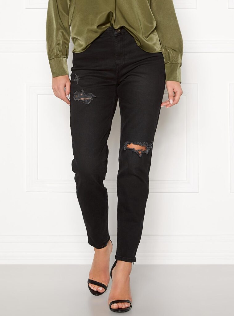Svarta ripped mom jeans 
