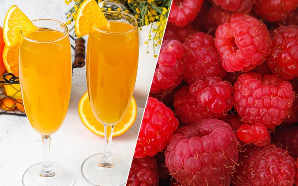 Mimosa recept med apelsin, persika, hallon eller alkoholfri