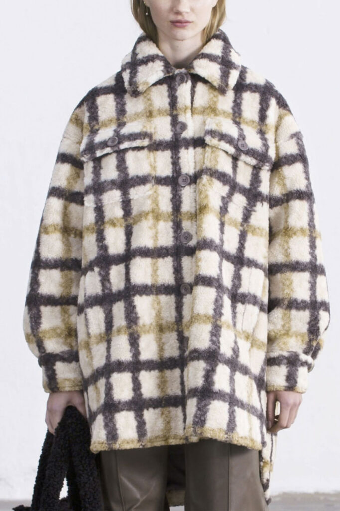 rutig teddyjacka vinterjacka