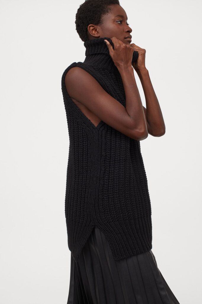 Svart stickad väst från H&M