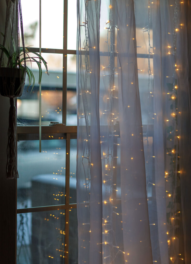 sänghimmel ljusslinga