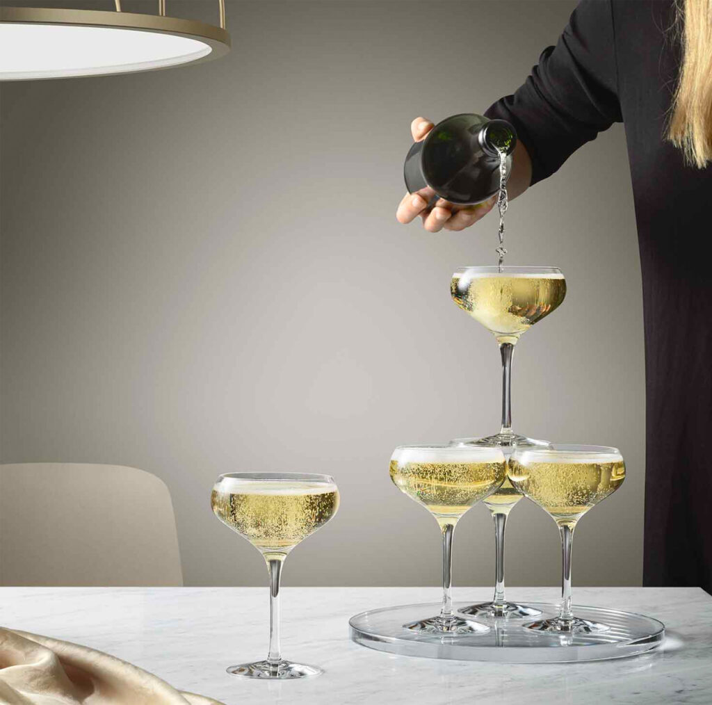 champagneglas och ishinkar orrefors