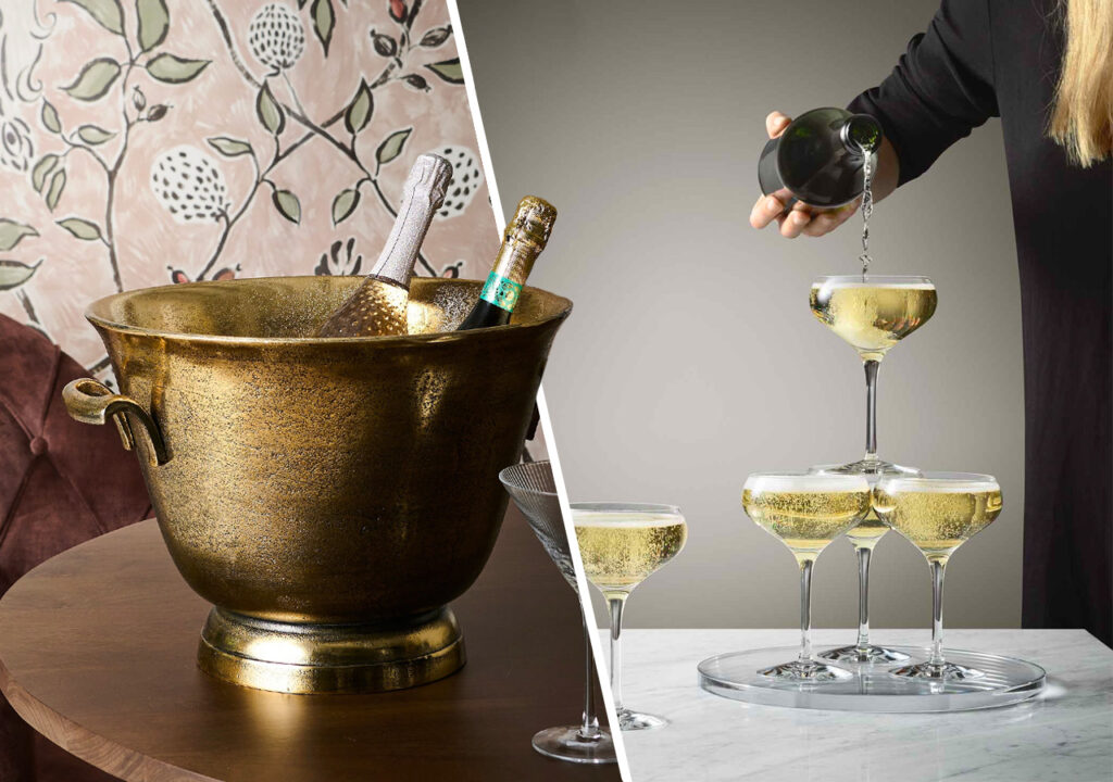 champagneglas och ishink