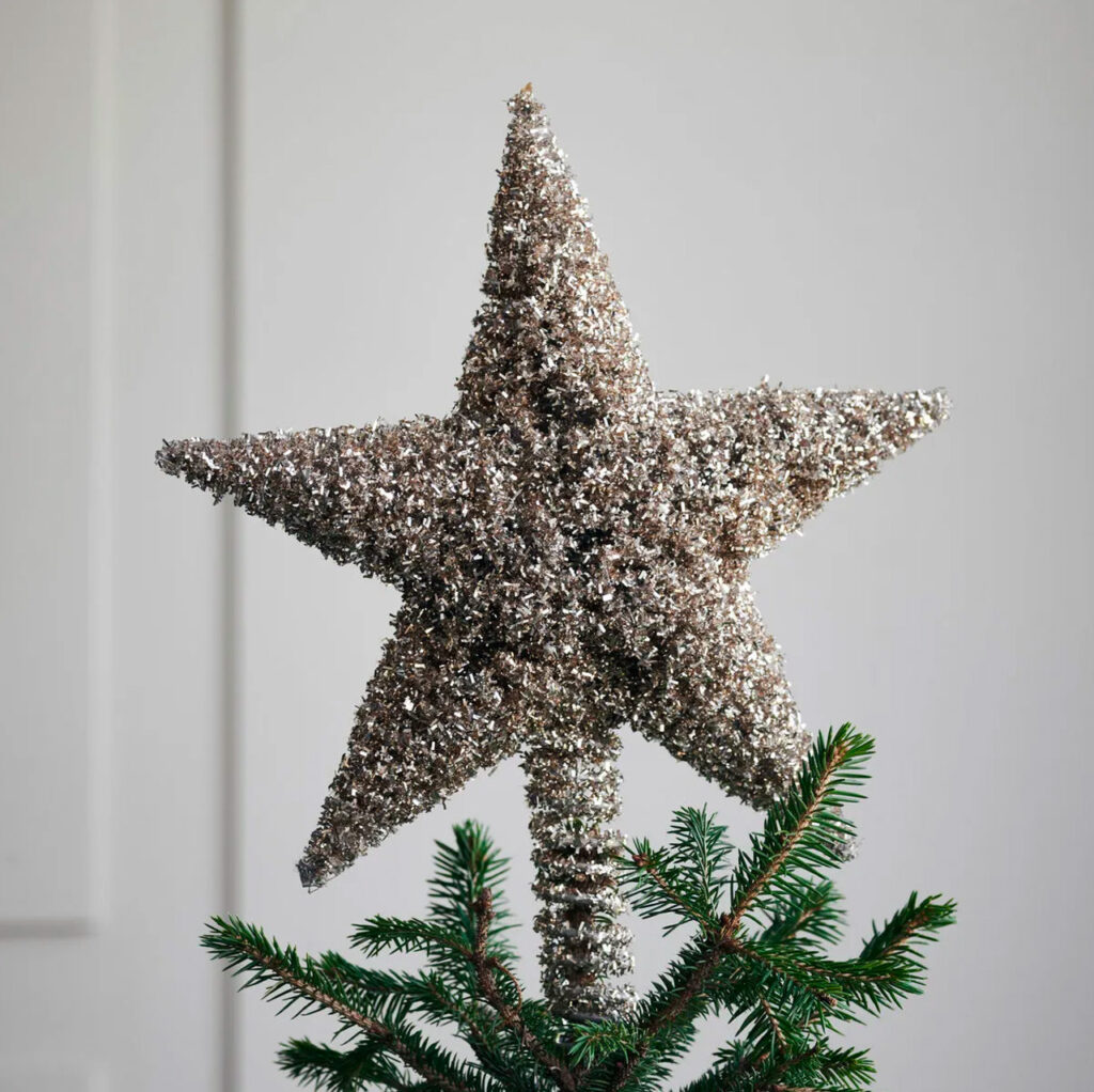 julgran inspiration dekoration stjarna guld