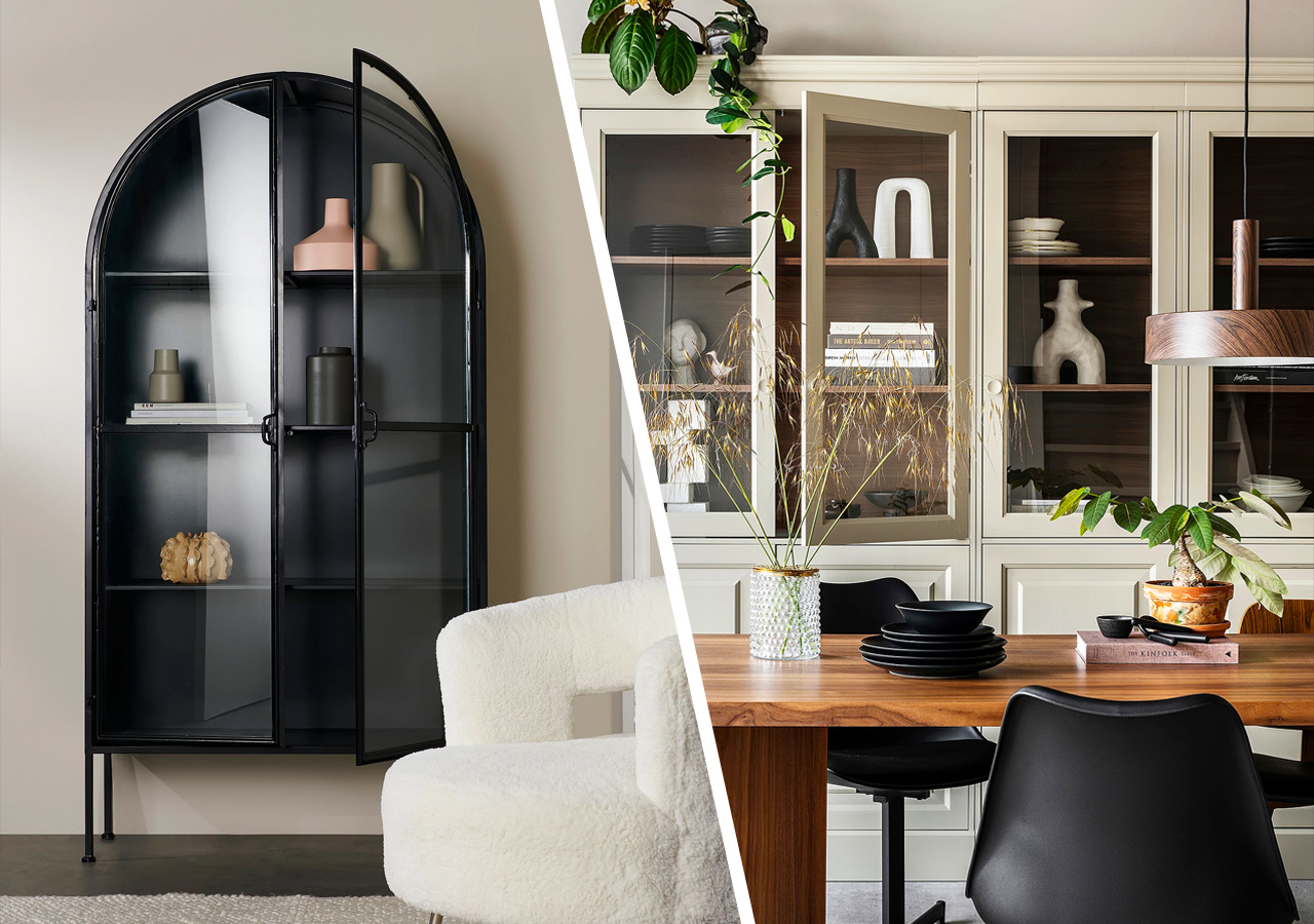 15 fina vitrinskåp att klicka hem (+ tips på hur du stylar hyllorna!)