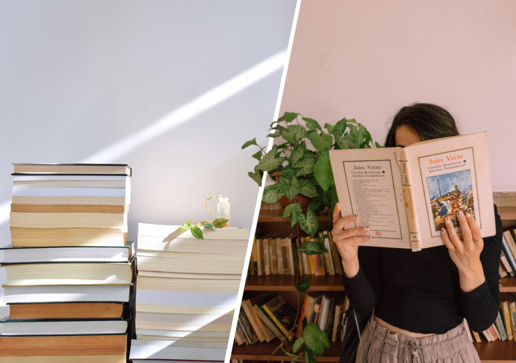 Fina bokhyllor och insppiration for dark academia, minimalism och light academia