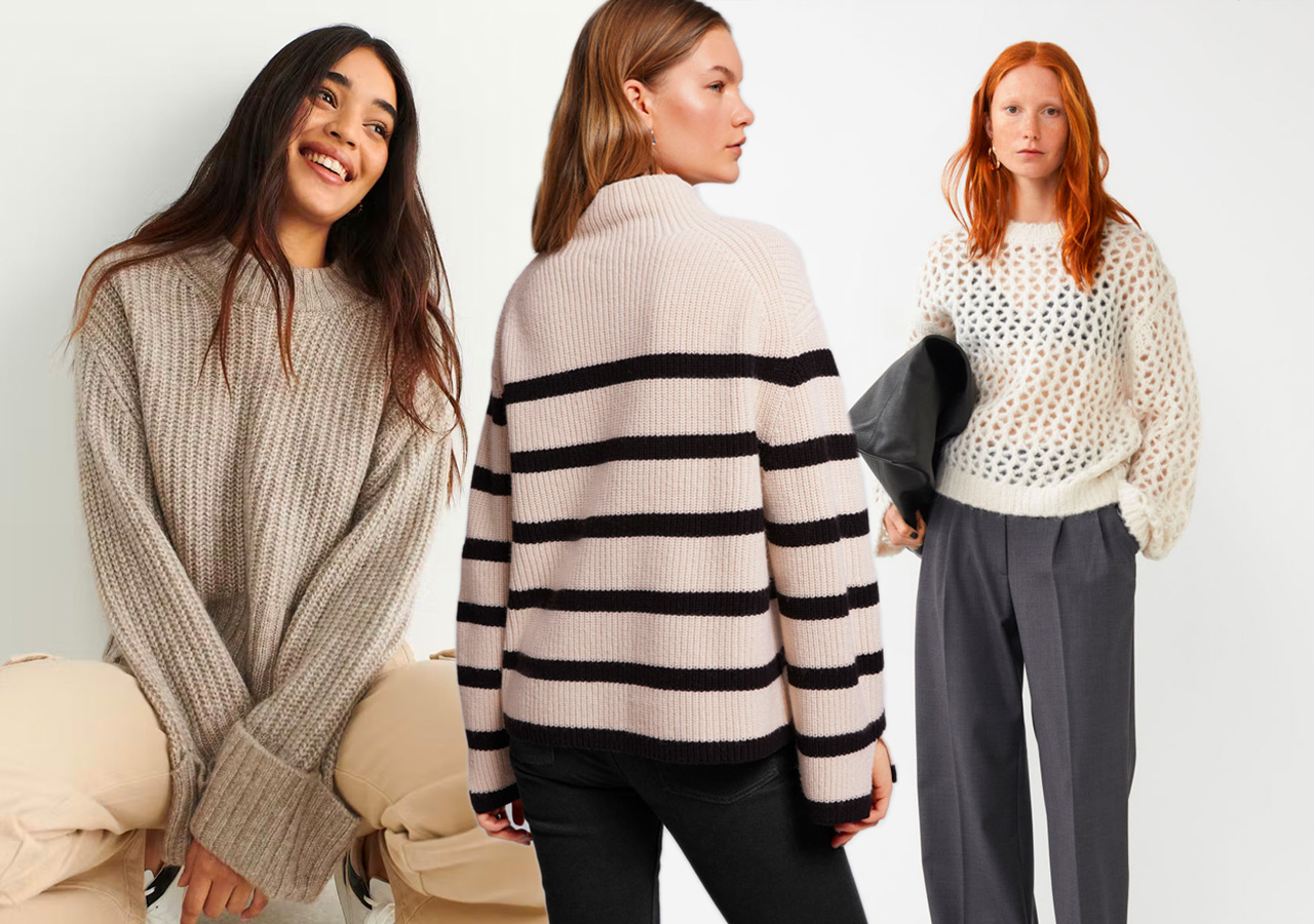 9 stickade tröjor som är lika mysiga som trendiga