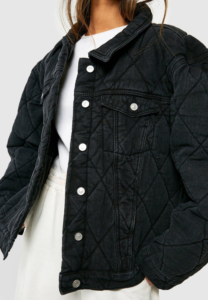 oversized jeansjacka svart