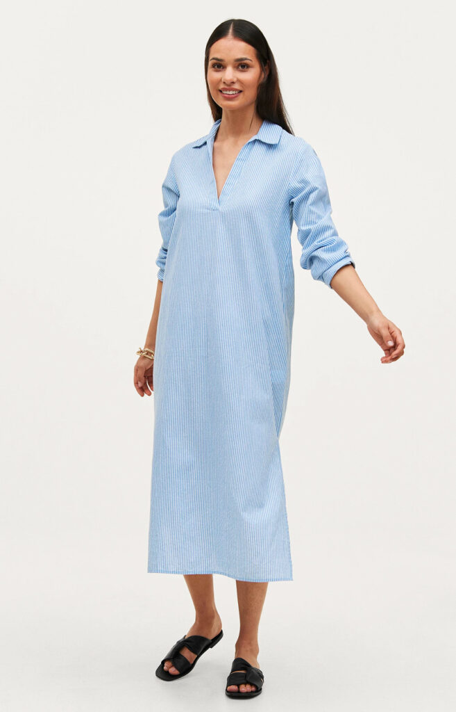 bla och vit kaftan dam