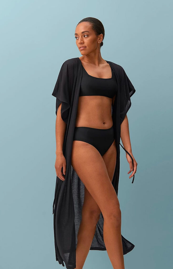 svart oppen kaftan dam