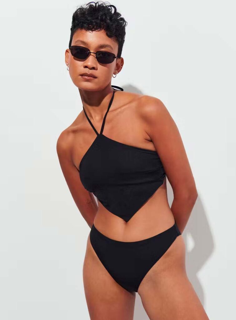 svart scarf bikini
