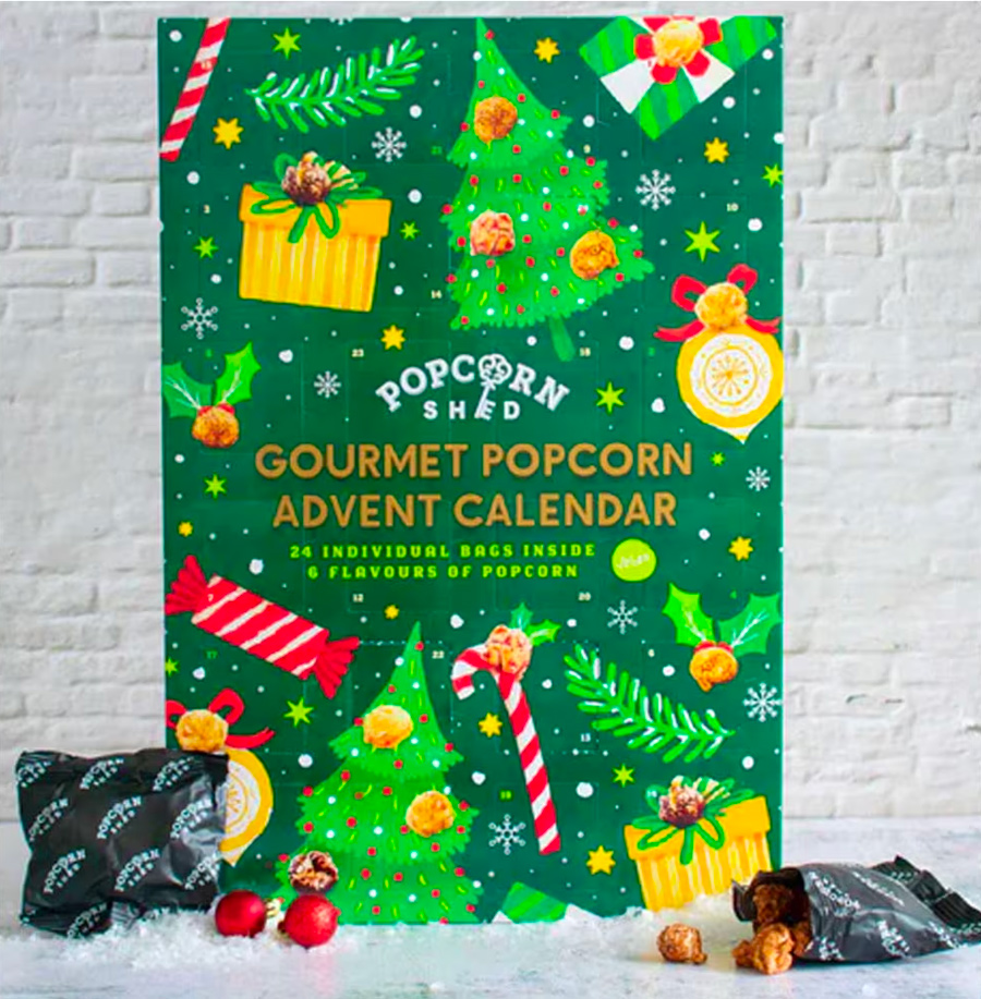 adventskalender med popcorn ätbar julkalender 2023