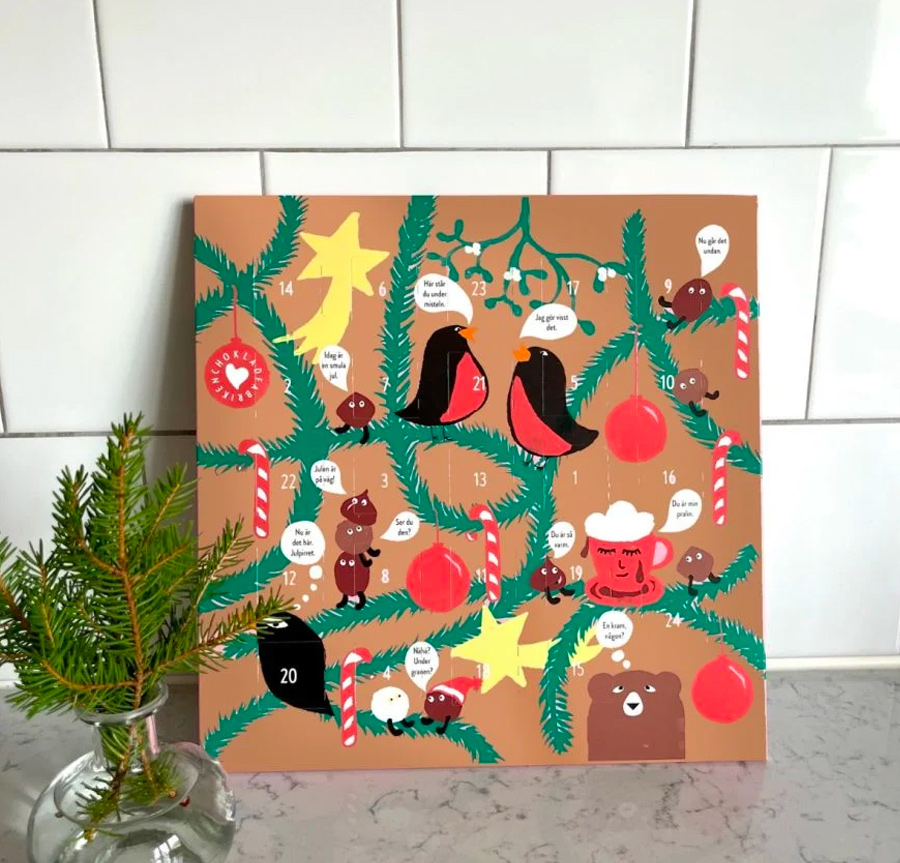julkalender med mjolkchoklad