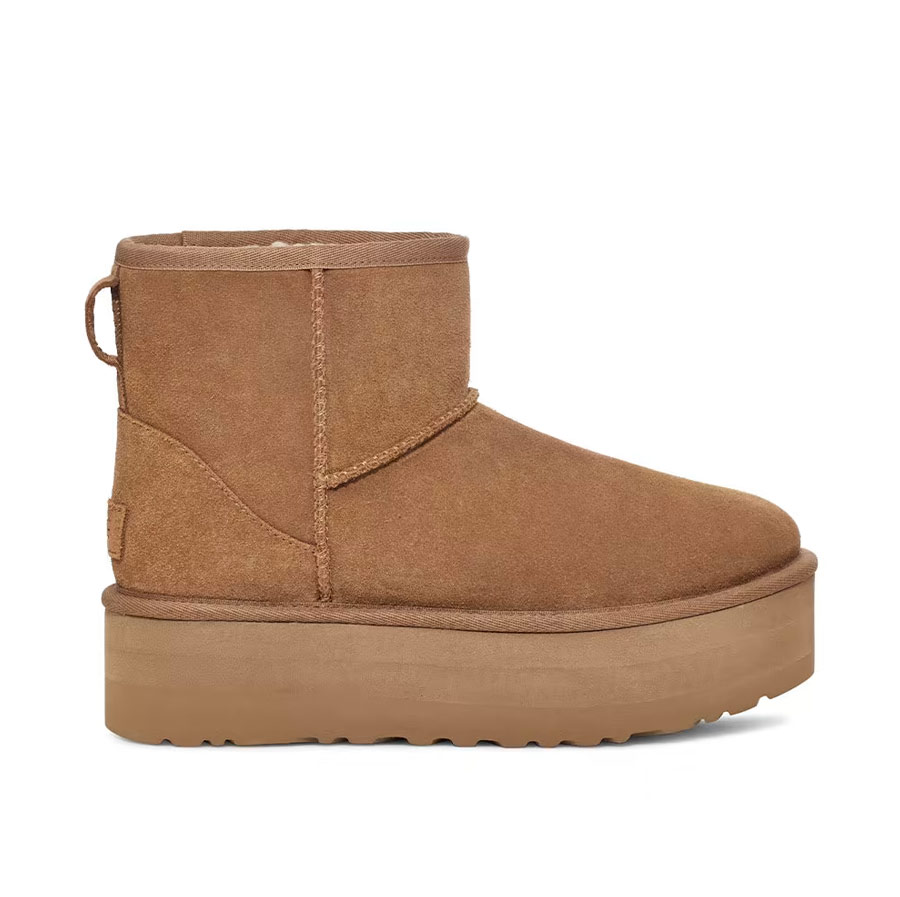 mini uggs dam beige bruna med plattform