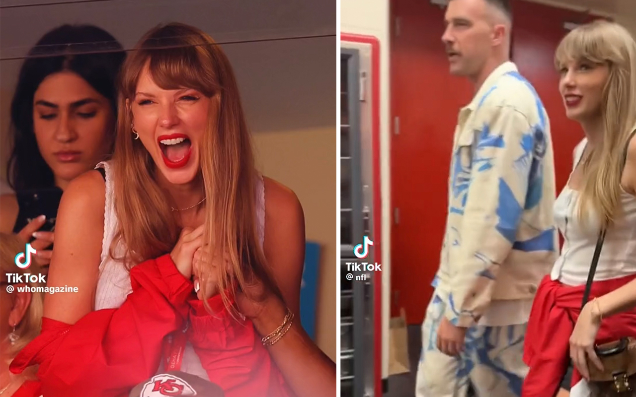 Efter romansryktena – här syns Taylor Swift på NFL-matchen