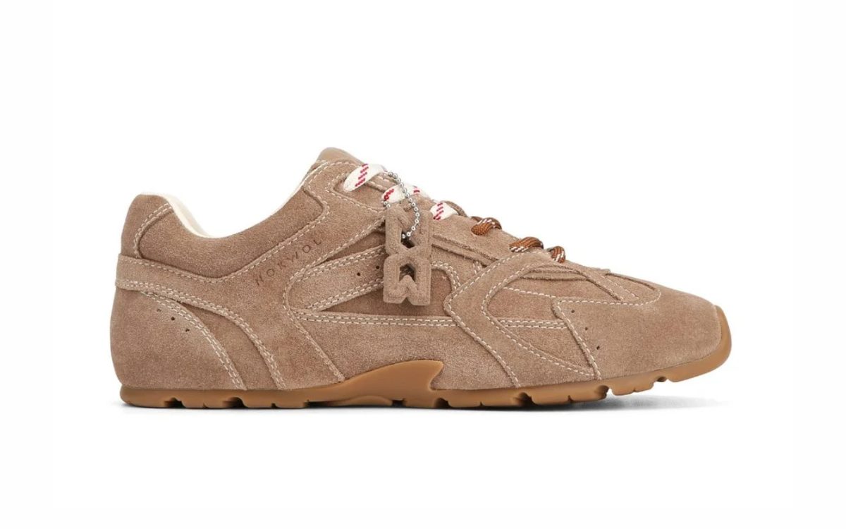 Beige Nokwol Atlas sneakers i mocka för dam höst