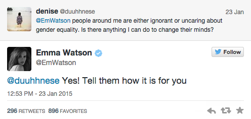 Emma Watson på twitter